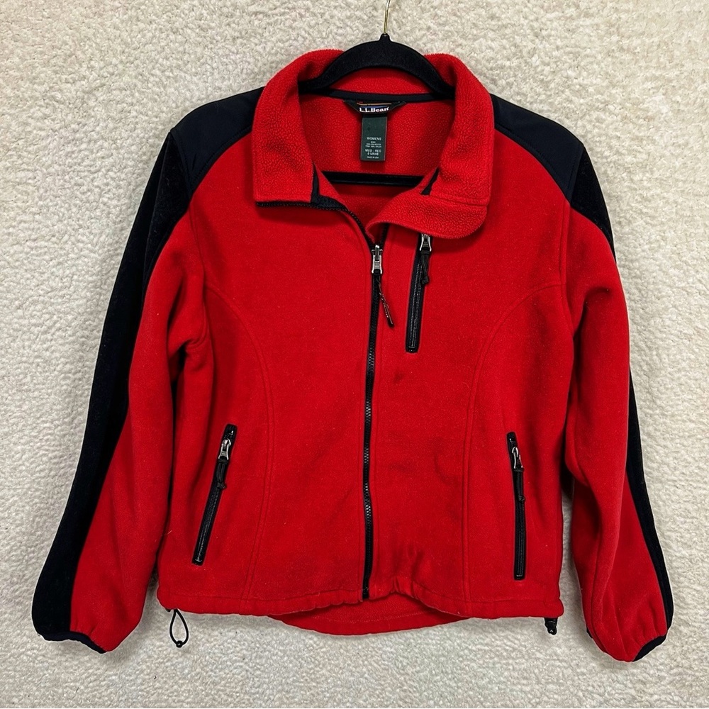 L.L. Bean Red and Black Women's Jacket Size M